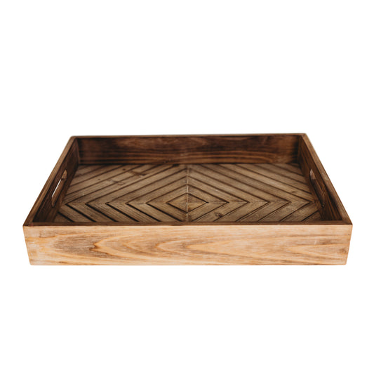 T110 Patterned Tray (Set of 2) 15" x 10.5" x 1.25" & 17" x 12.25" x 1.5"