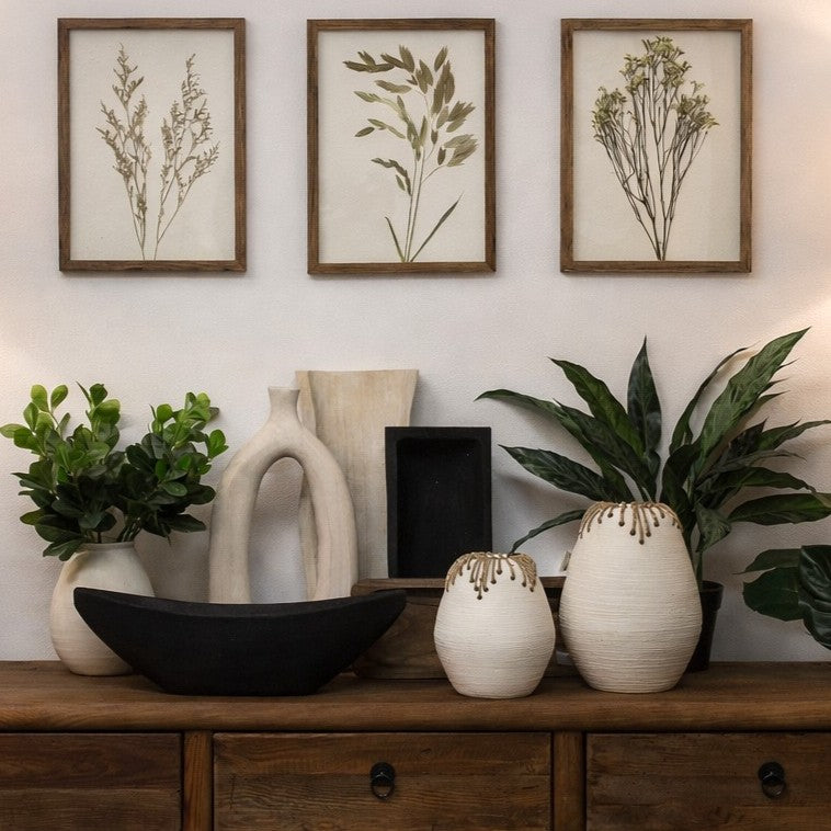WA100 Botanical Wall Art - Pressed Grass 11.25" x 1" x 15.25" PK 2