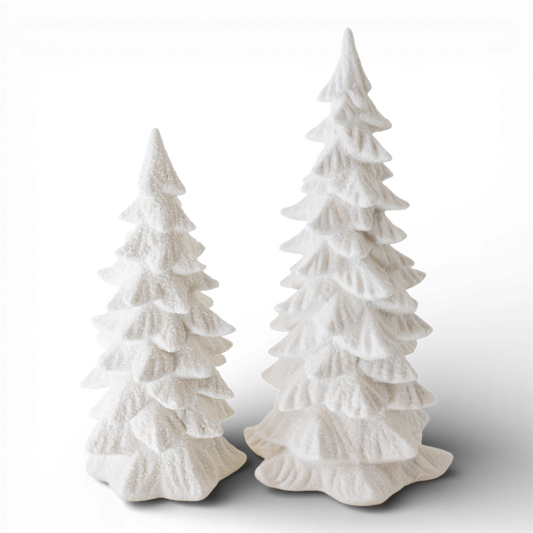 PN141 Stoneware Trees 4.5" x 9.75" & 6.25" x 12.5", Set of 2 PK1