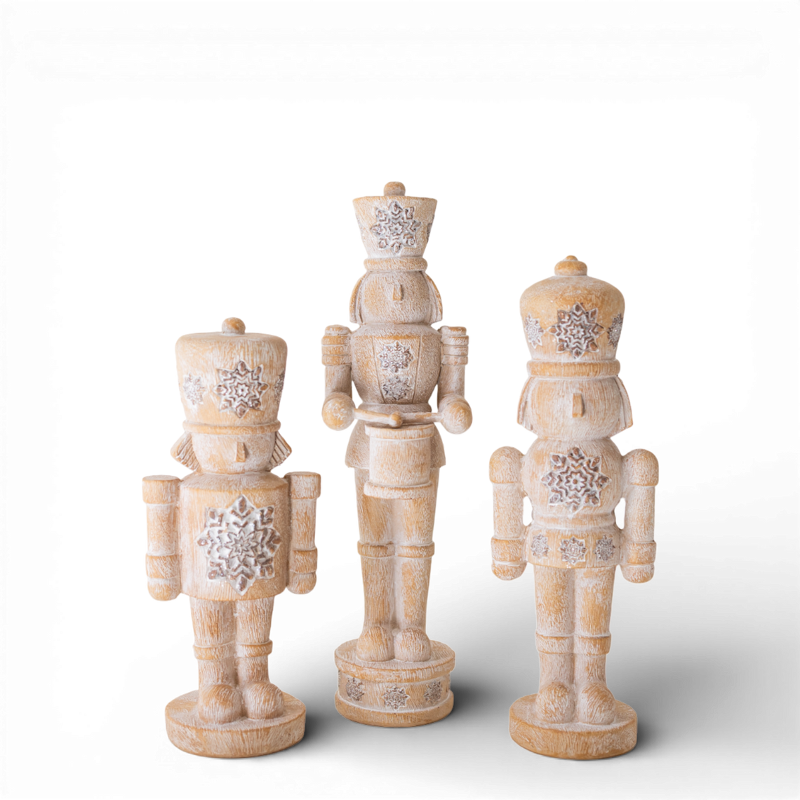 PR123 Polyresin Nutcrackers 3.25" x 3.25" x 11", 3.25" x 2.75" x 9.5", 3.5" x  3" x 8.5", Set of 3 PK2