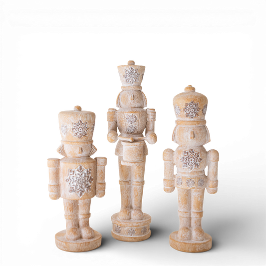 PR123 Polyresin Nutcrackers 3.25" x 3.25" x 11", 3.25" x 2.75" x 9.5", 3.5" x  3" x 8.5", Set of 3 PK2